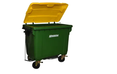Krisbow 660 Ltr Tempat Sampah Plastik Outdoor Pedal - Kuning Hijau