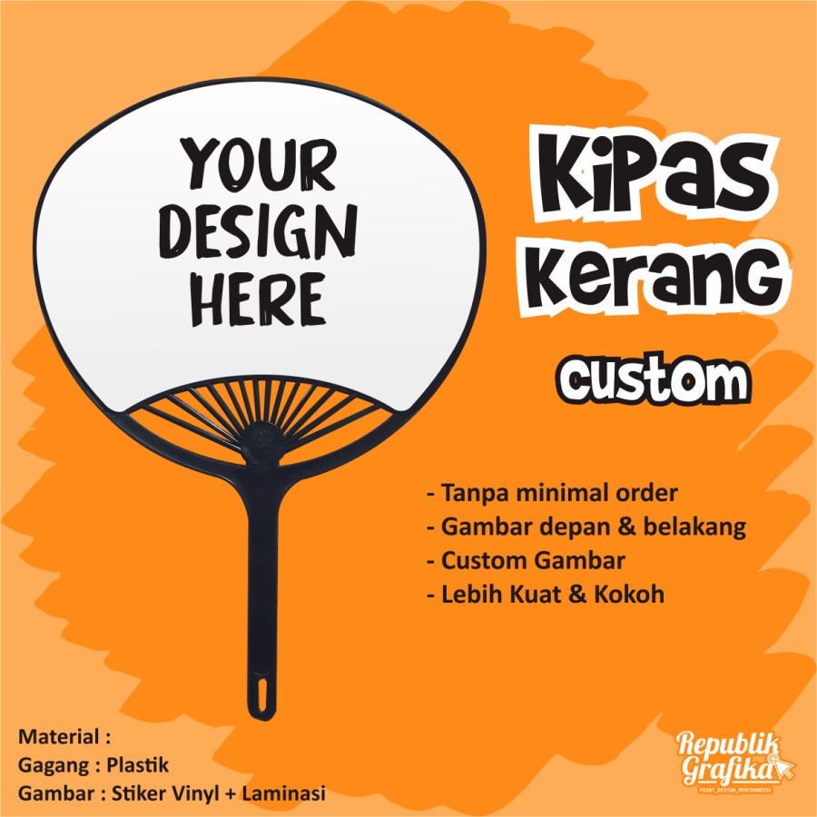 KIPAS KERANG CUSTOM / KIPAS SOUVENIR / KIPAS MERCHANDISE