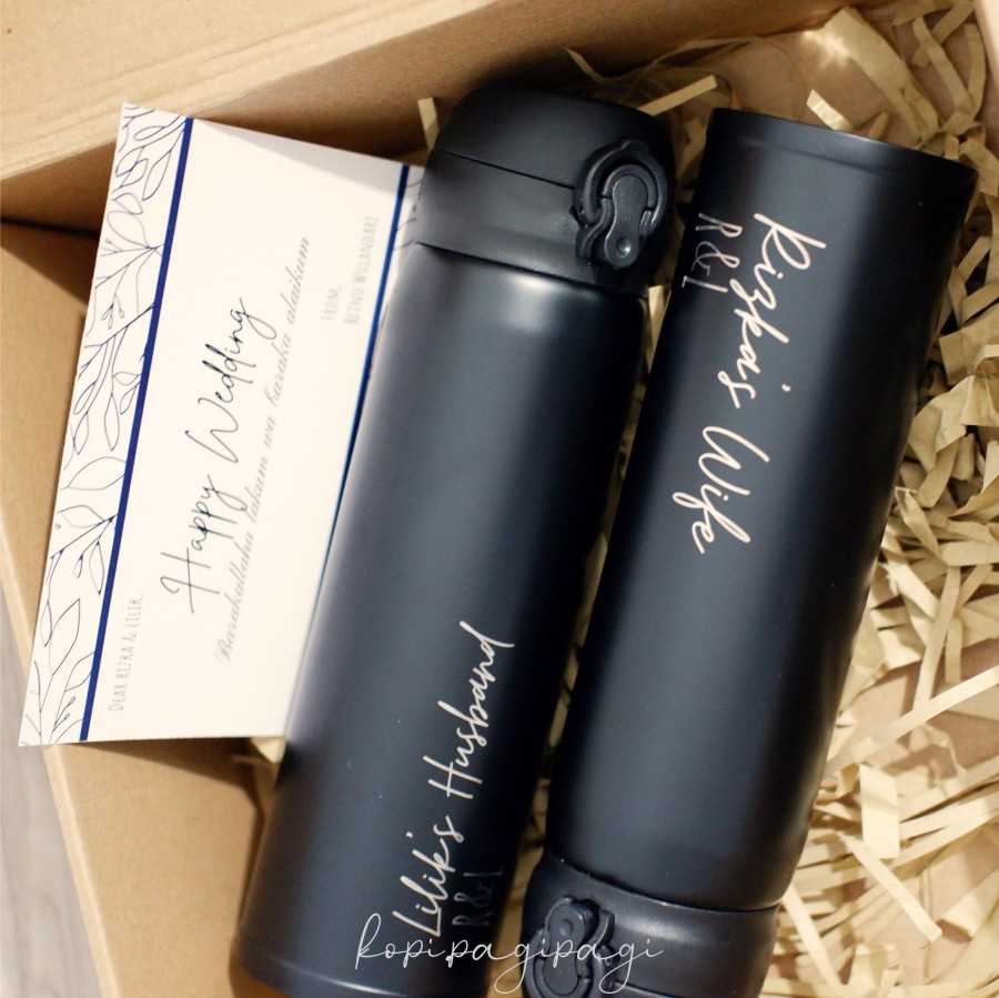 CUSTOM TUMBLER WEDDING GIFT KADO PERNIKAHAN KADO ULANG TAHUN/ HAMPERS ( custom )