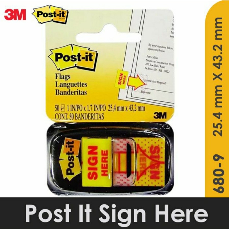 Post It - Sign Here (3M)