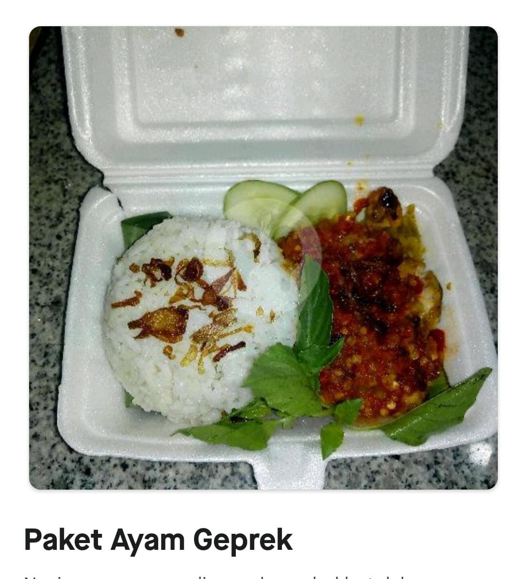 Paket Ayam geprek sambal matah