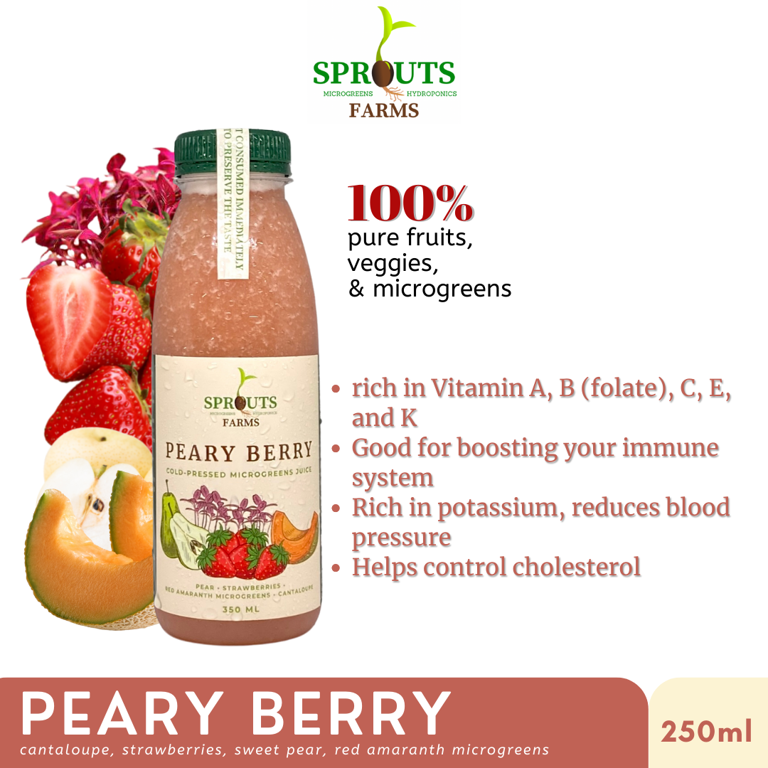 Sprouts Farms Juice PEARY BERRY 250ml (Cold-Pressed MICROGREENS Jus)