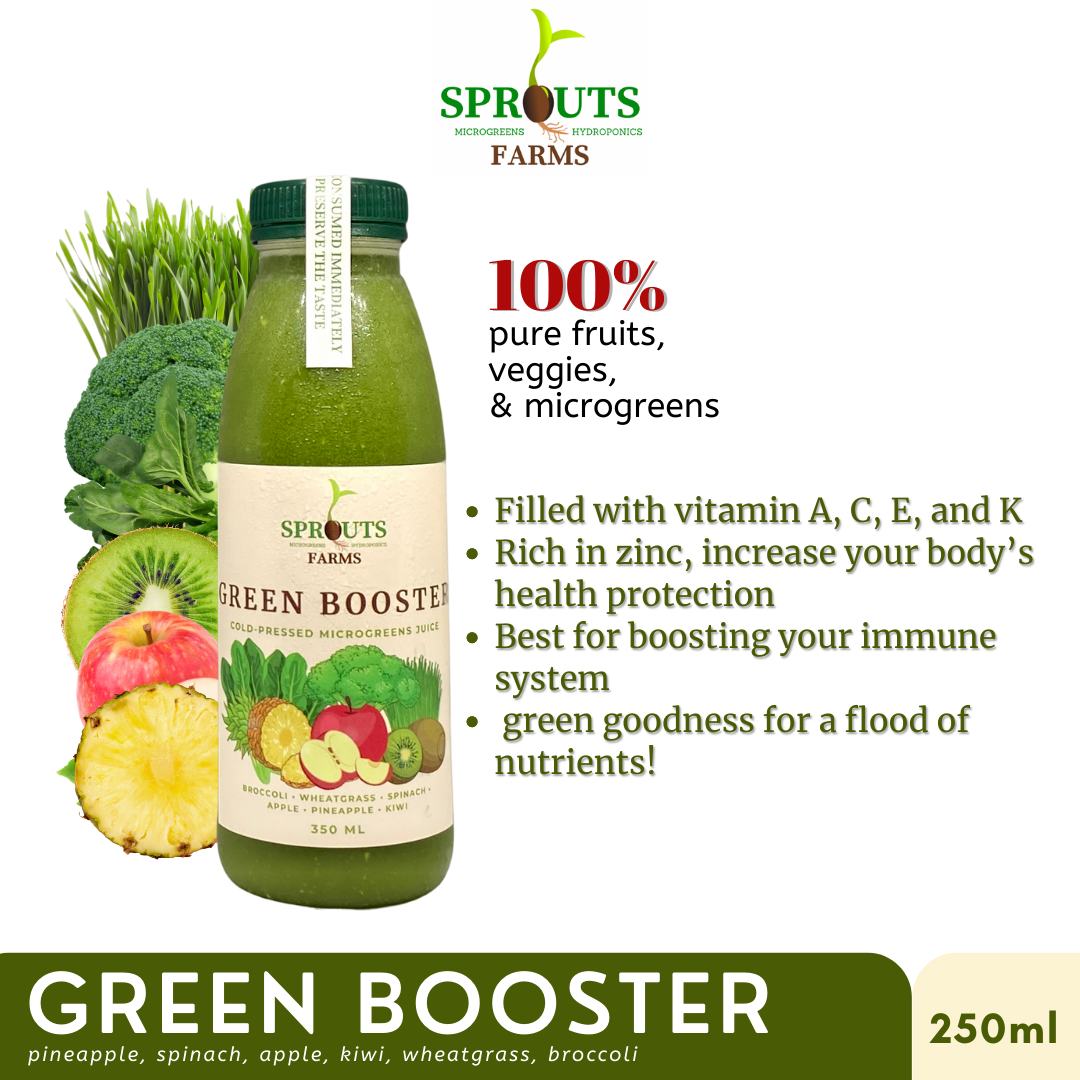 Sprouts Farms Juice GREENBOOSTER 250ml (Cold-Pressed MICROGREENS Jus)