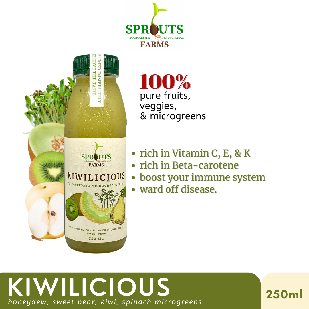 Sprouts Farms Juice KIWILICIOUS 250ml (Cold-Pressed MICROGREENS Jus)