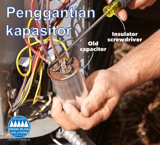 PERGANTIAN KAPASITOR 1,5 - 2PK (PART DAN JASA)