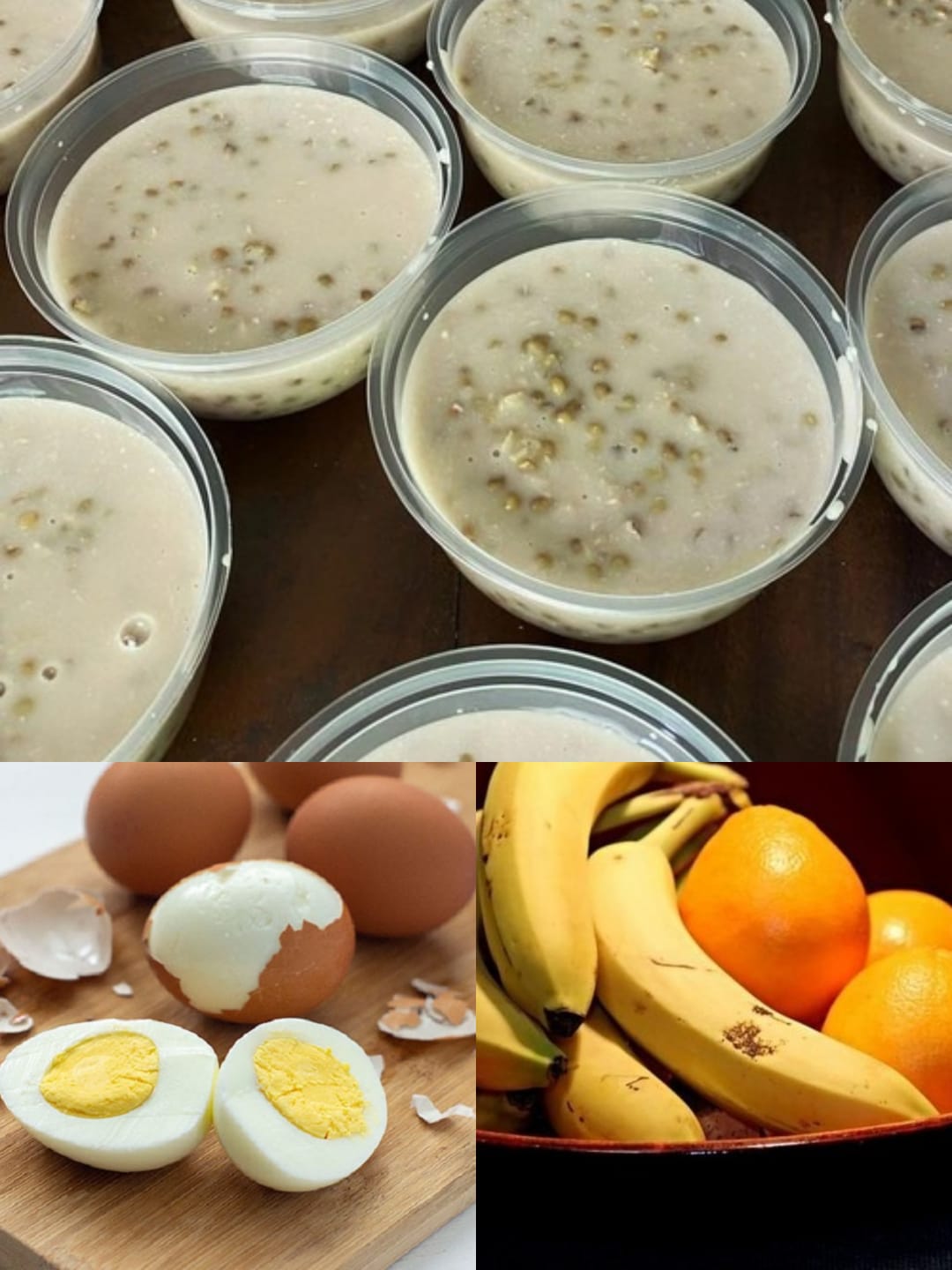 paket 1 (Telur, Bubur Kacang ijo dan pisang/jeruk)