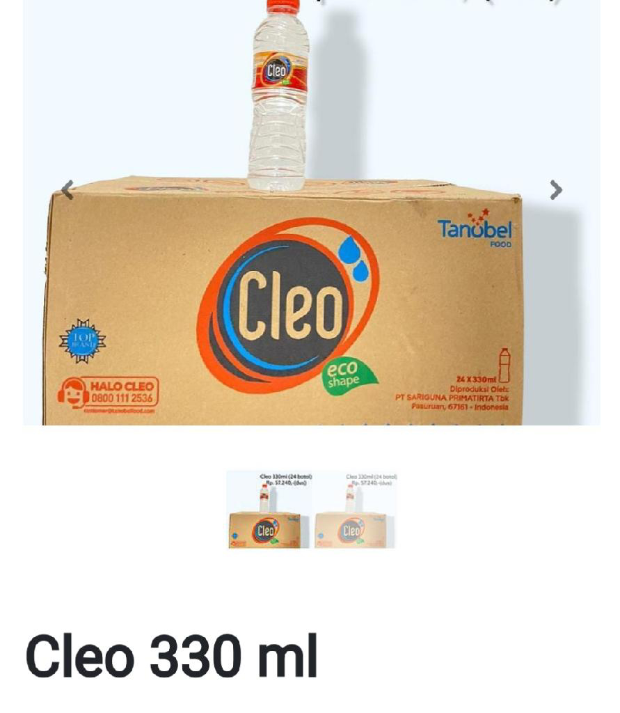 Cleo 330 ml Isi 24/dus Dapoer Aida1