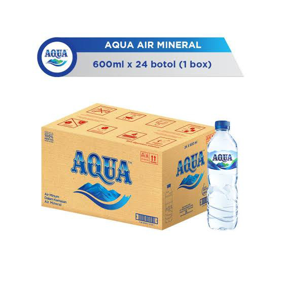 Aqua 600ml 1 Dus isi 24 botol1