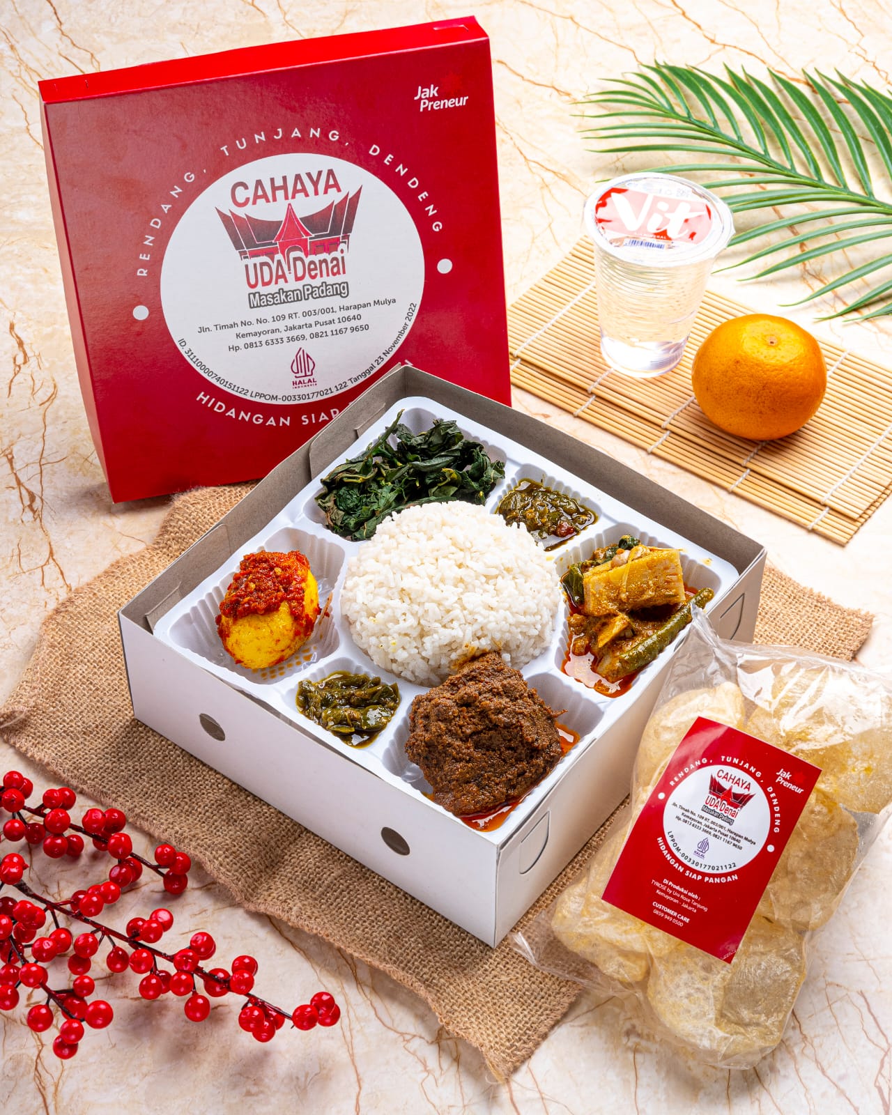 Nasi Box Daging Rendang