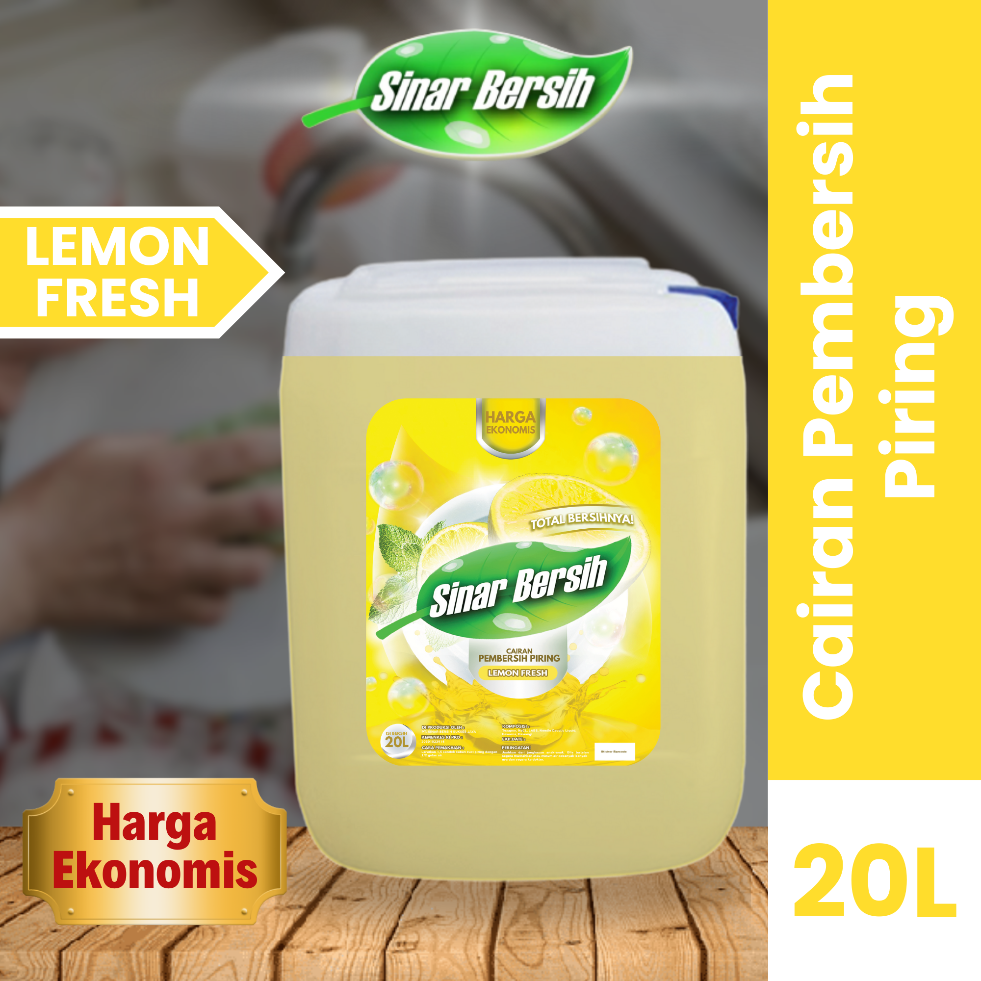 SINAR BERSIH Sabun Cuci Piring Lemon Fresh 20 L