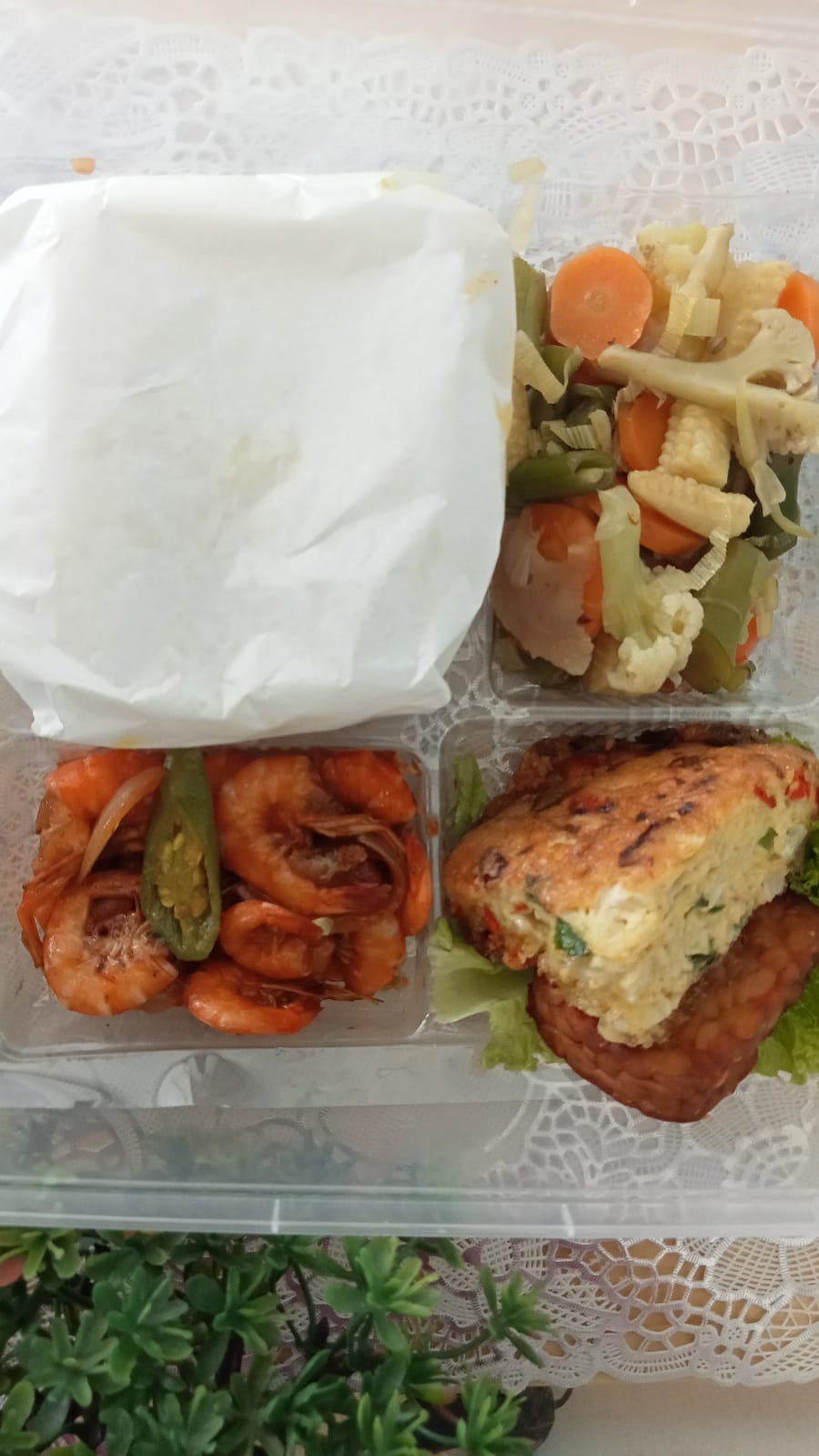 Nasi Rames Udang saus Padang Afza Dis