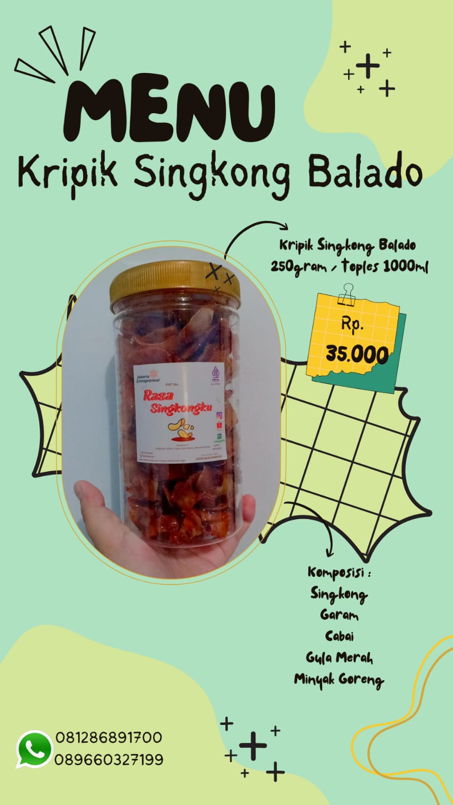 Rasa Singkongku 250 gram : 35 000