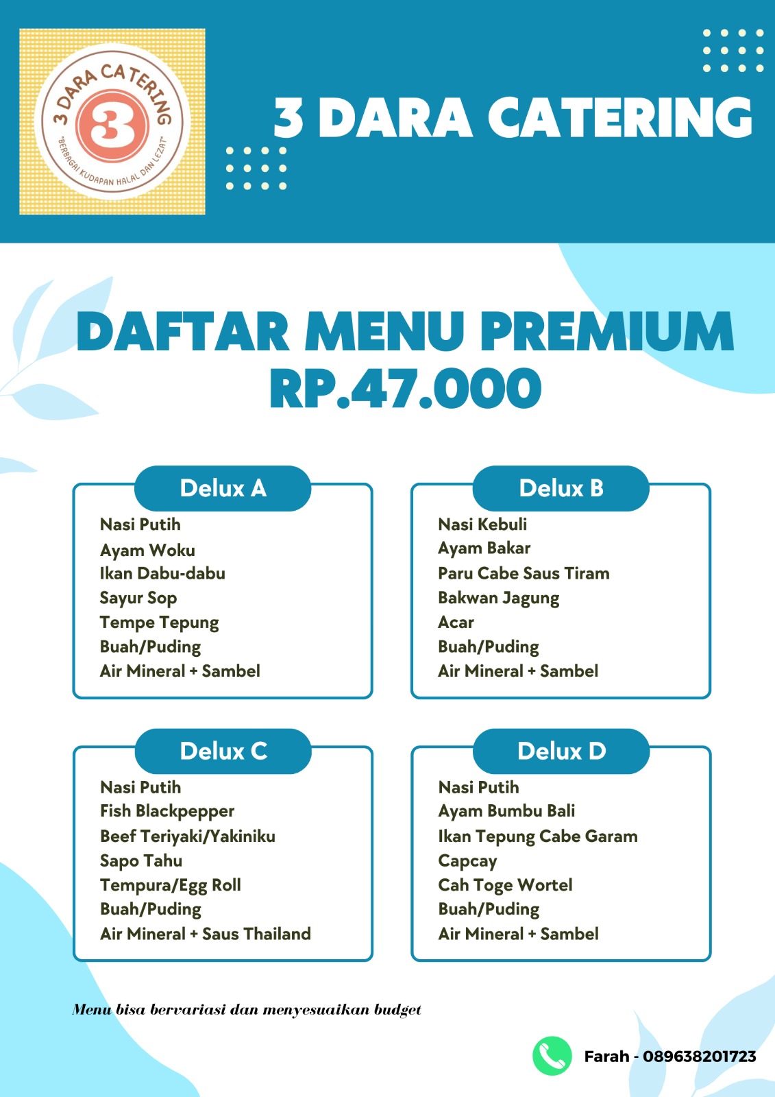 NASI BOX 3 DARA CATERING - PREMIUM