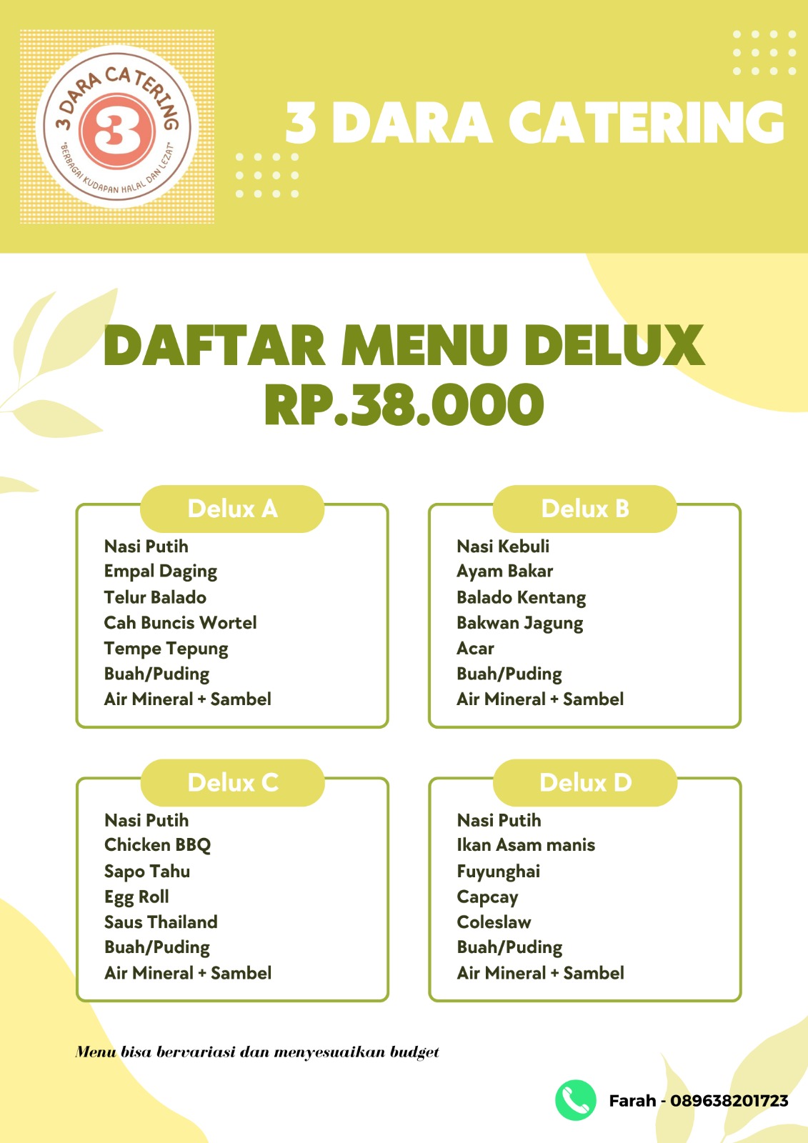 NASI BOX 3 DARA CATERING - DELUX