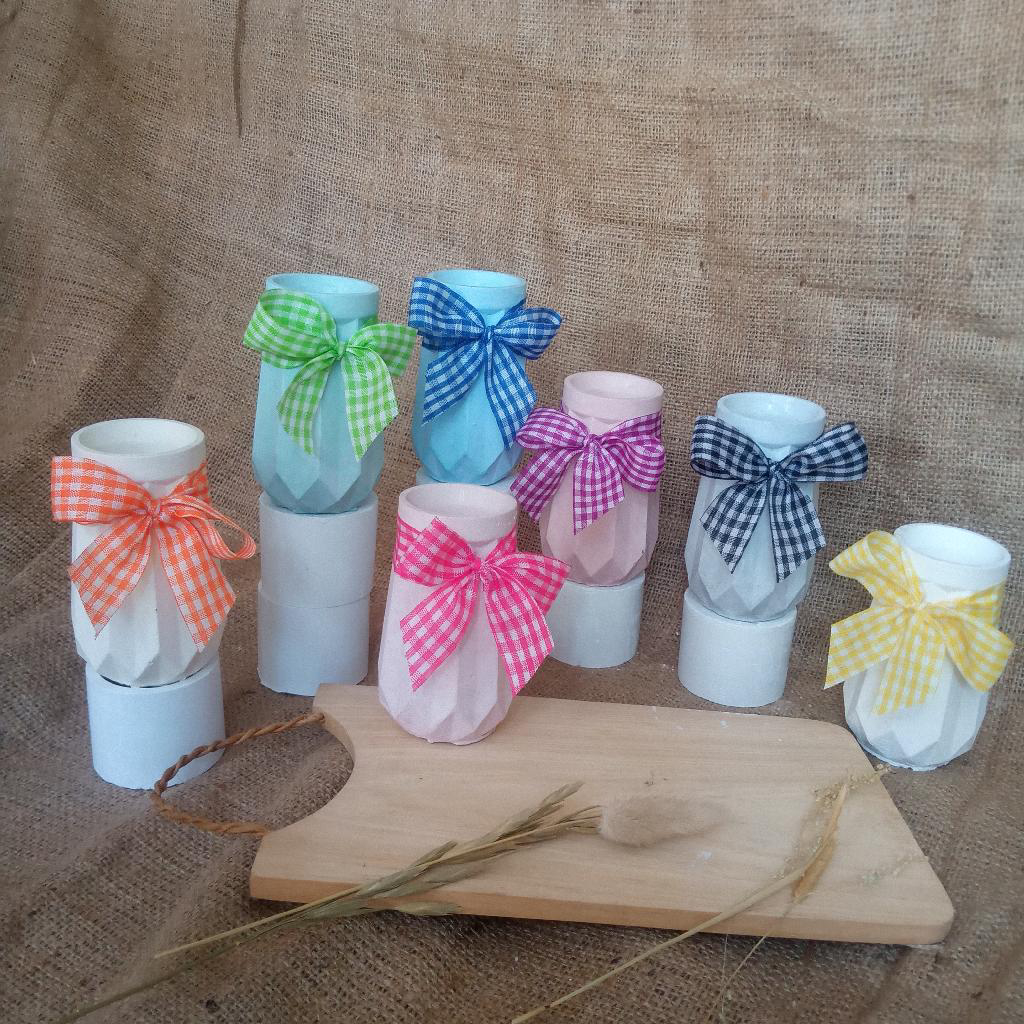 Pot Vas Mini Bunga Kering Dried Flower Aesthetic Pita Kotak warna3