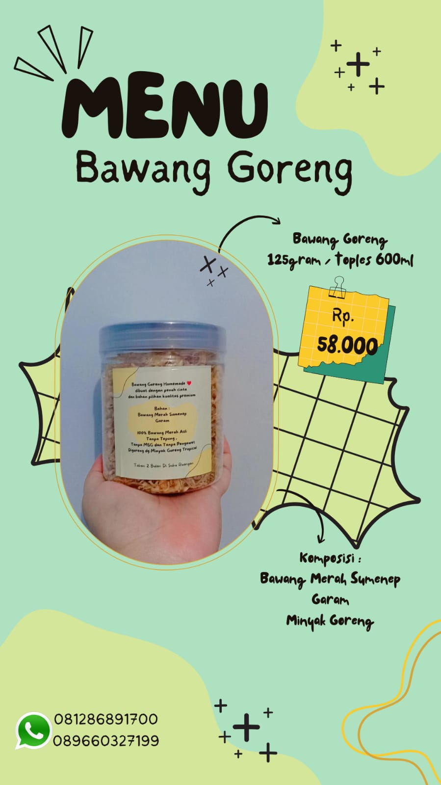 Bawang Goreng Home Made 125 gram : 58.000