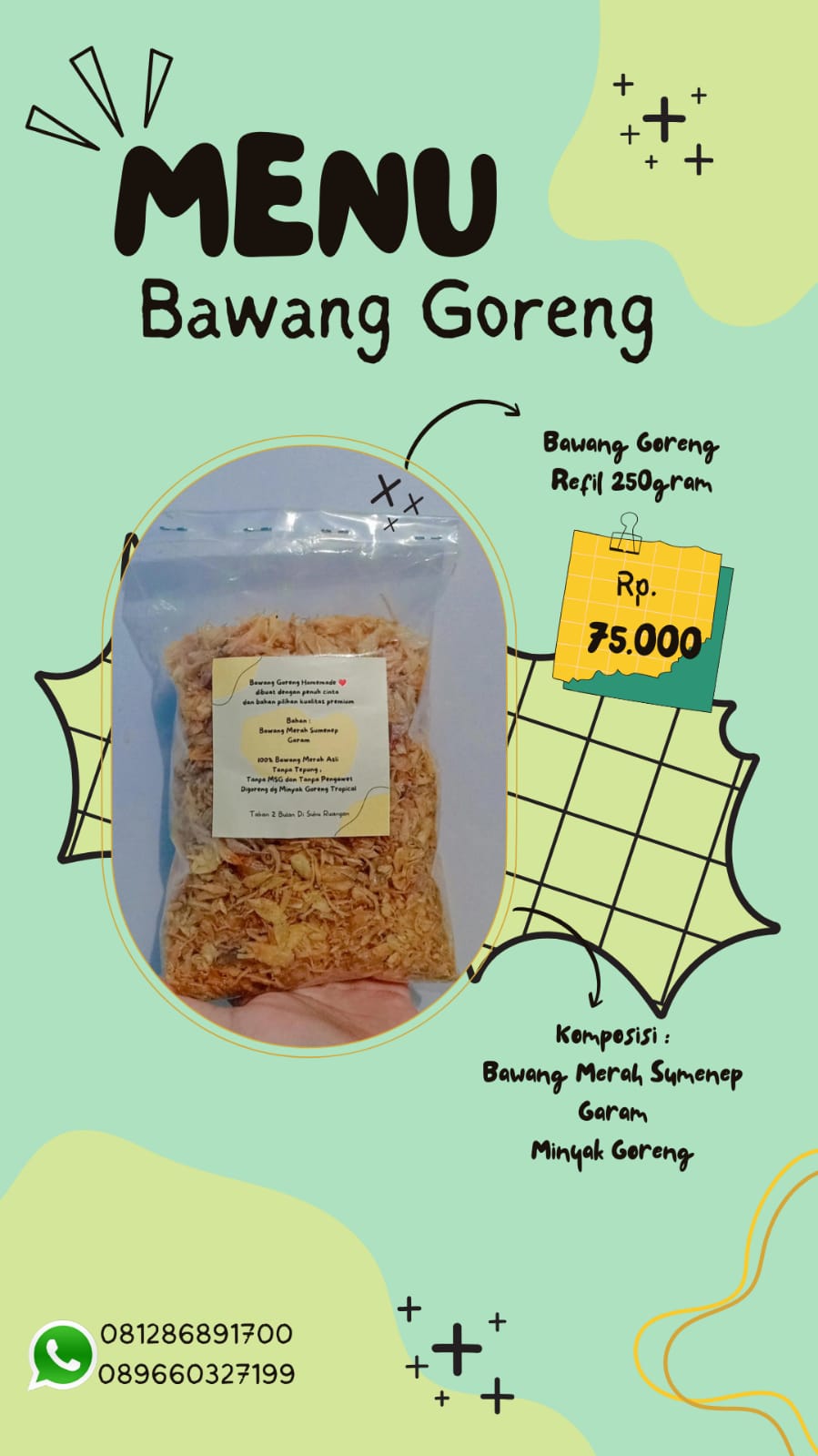 Bawang Goreng Home Made Refil : 75.000