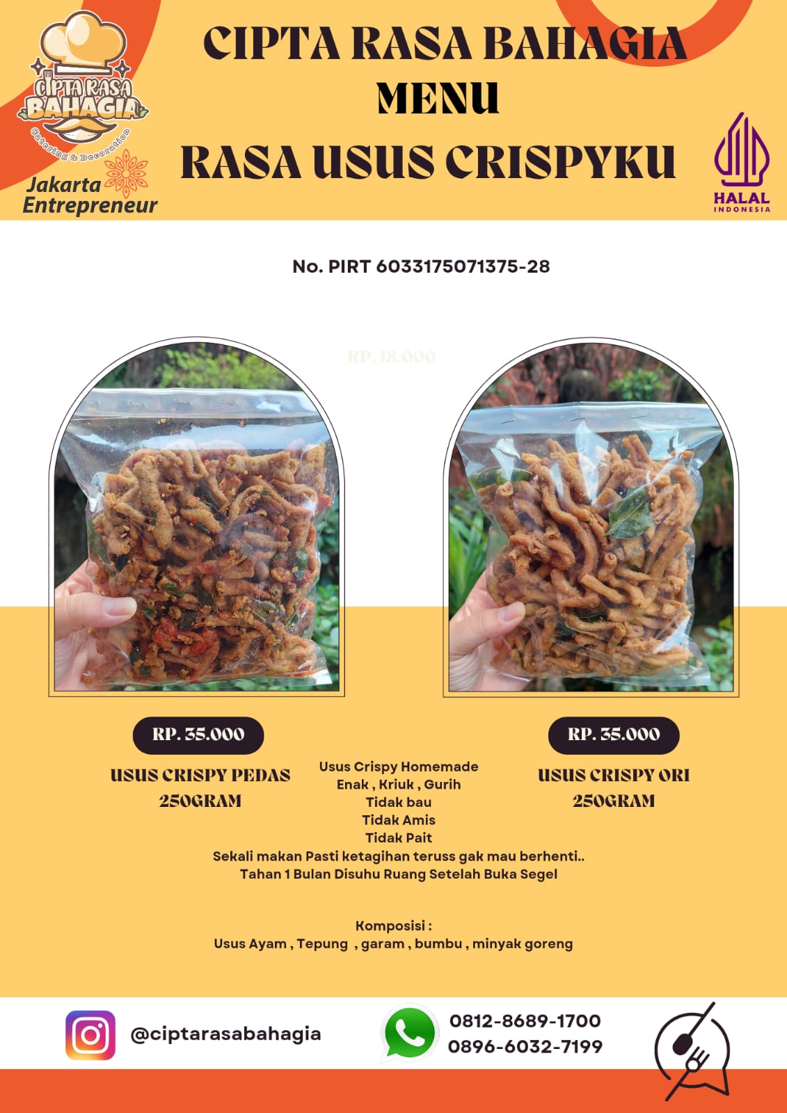 Rasa Usus Crispyku 250 gram : 35.000
