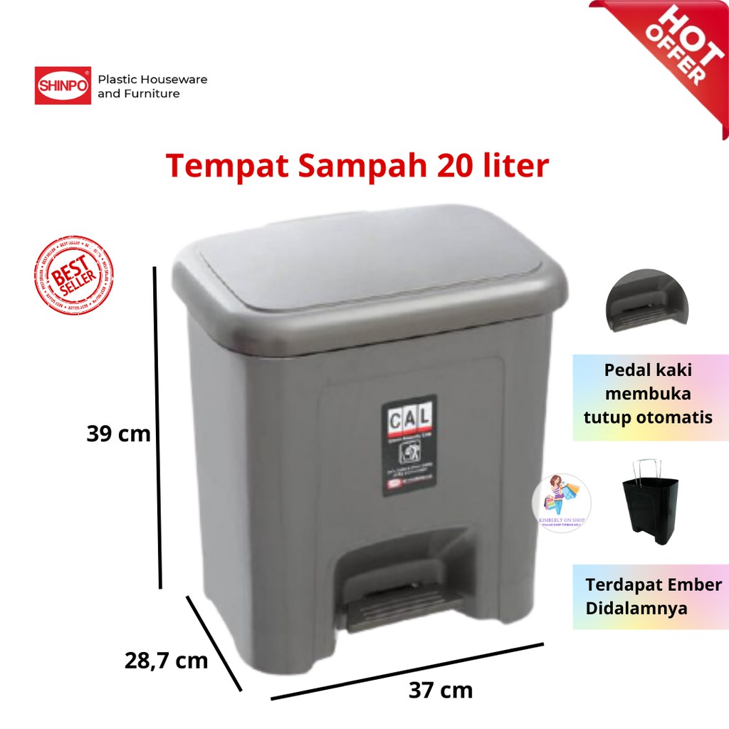 Tempat sampah plastik 20liter