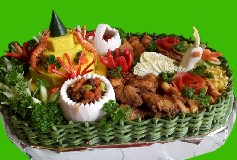 Tumpeng Kube Mawar Putih