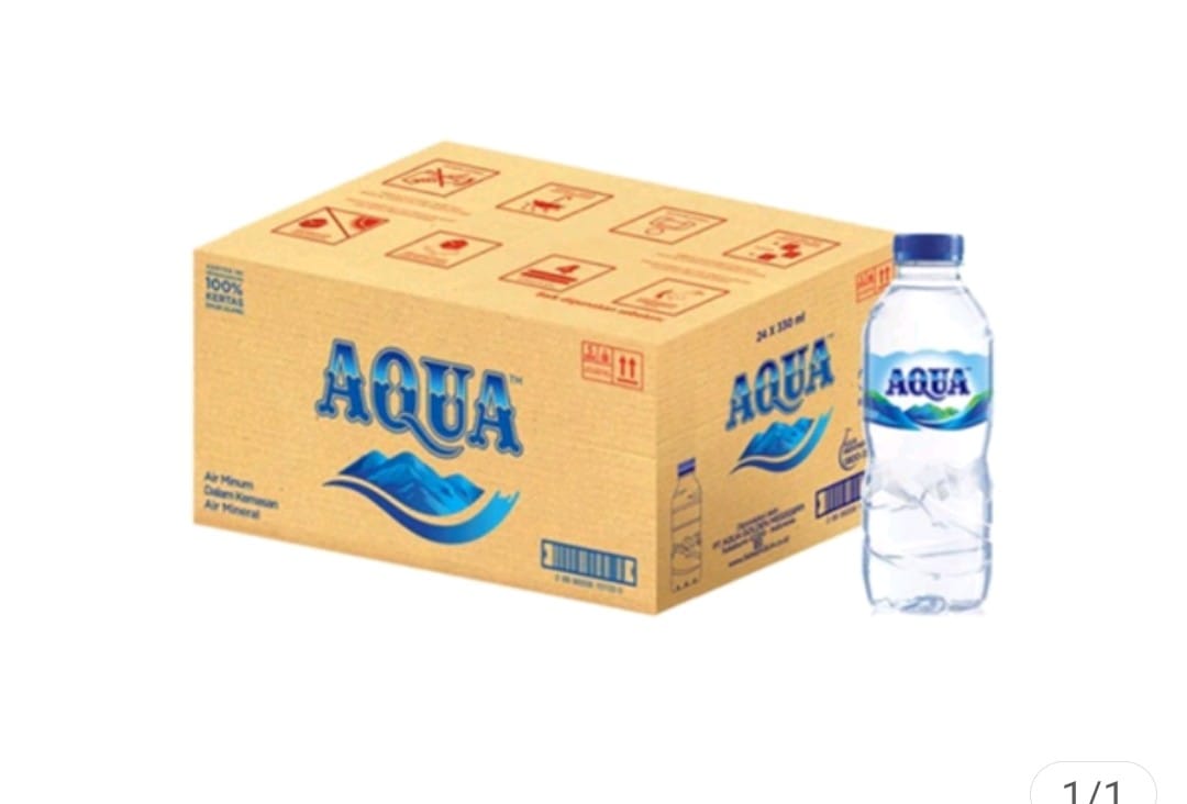 Aqua 330 ml / 24 btl Rp 42 rb