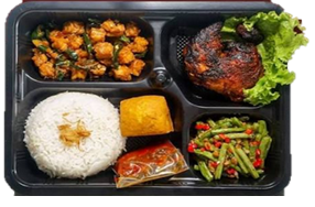 Paket Nasi Box Ayam Bakar / Goreng