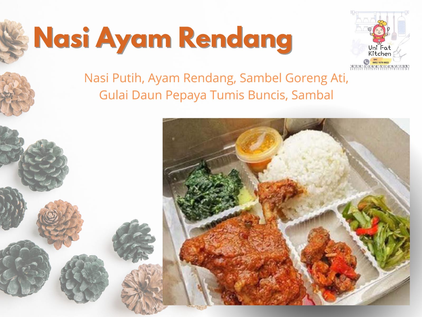 PAKET NASI BOX B UNI FAT KITCHEN