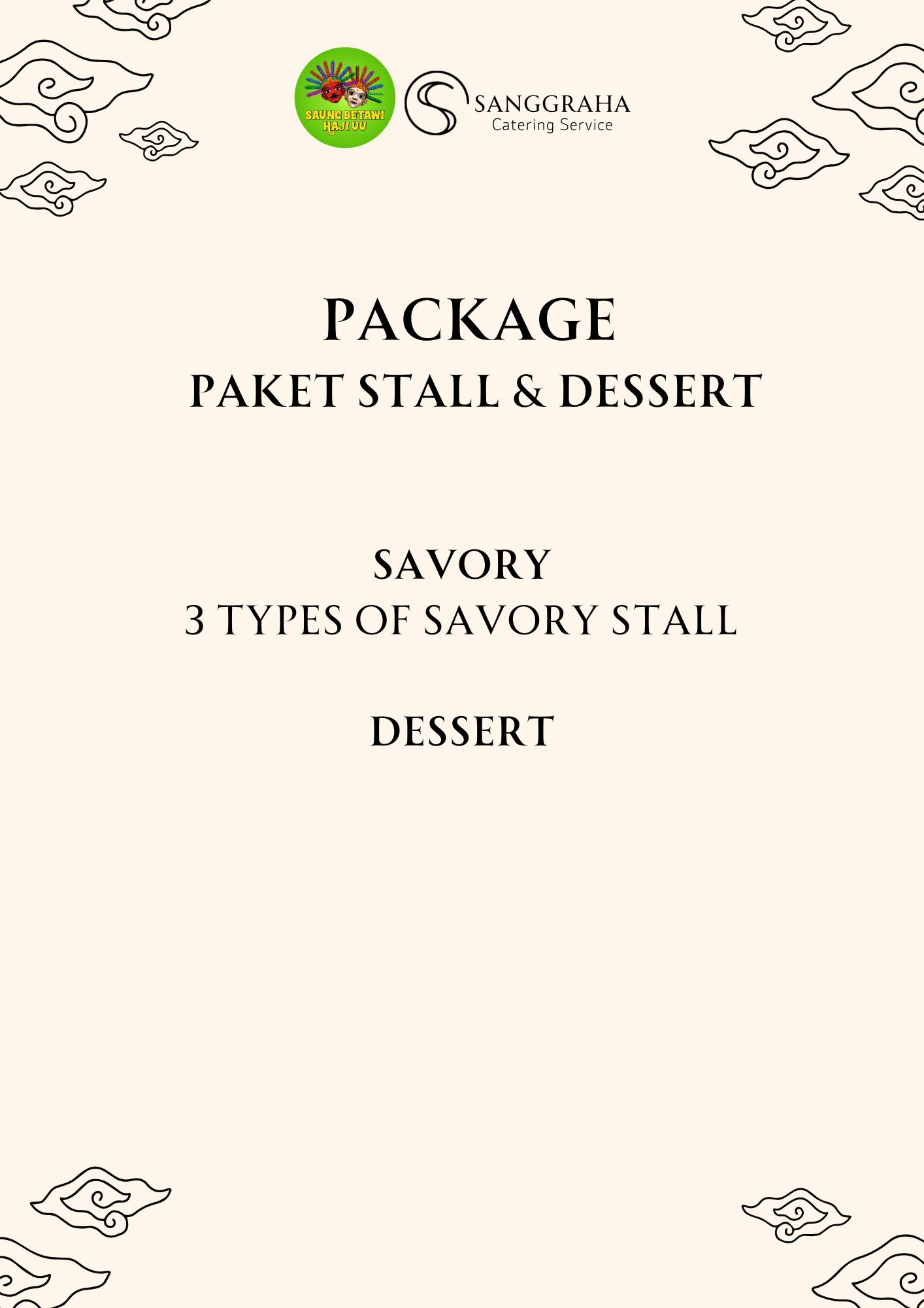 Paket Savory Stall &amp; Dessert