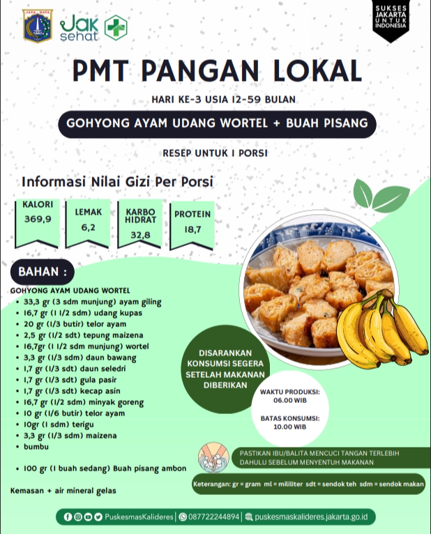 GAHYONG AYAM UDANG WORTEL + PISANG MENU PMT LOKAL USIA 12-59 BULAN