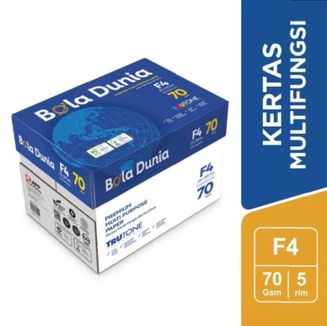 Kertas Hvs F4 70 gr Merek Bola Dunia