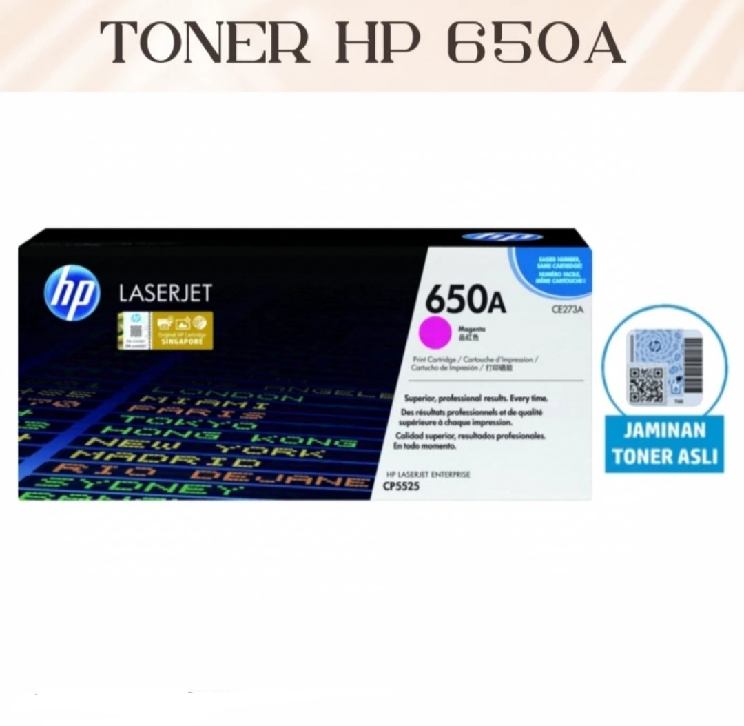 Toner printer hp 650a magenta original