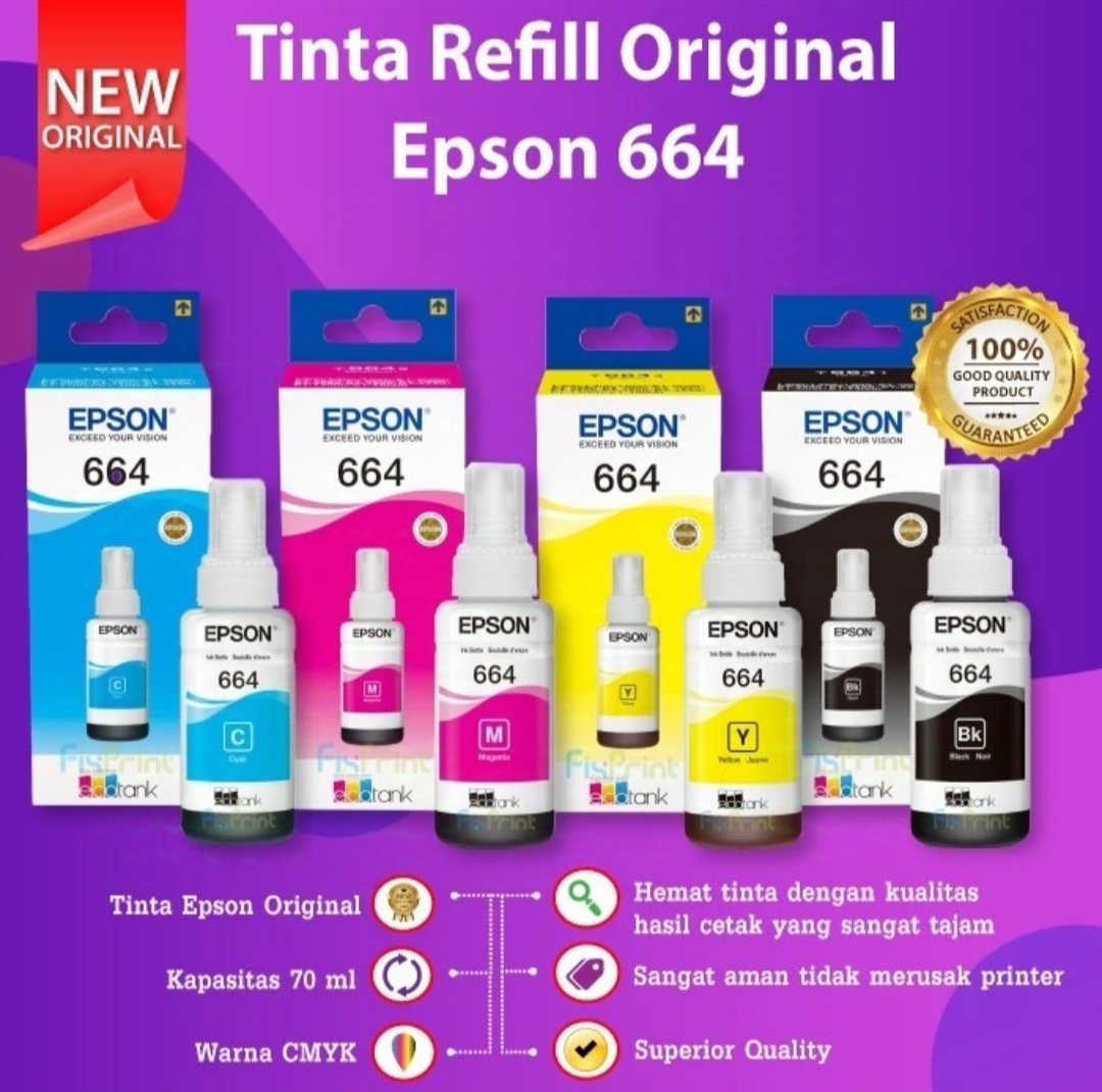 Tinta printer Epson 664 Bcym original