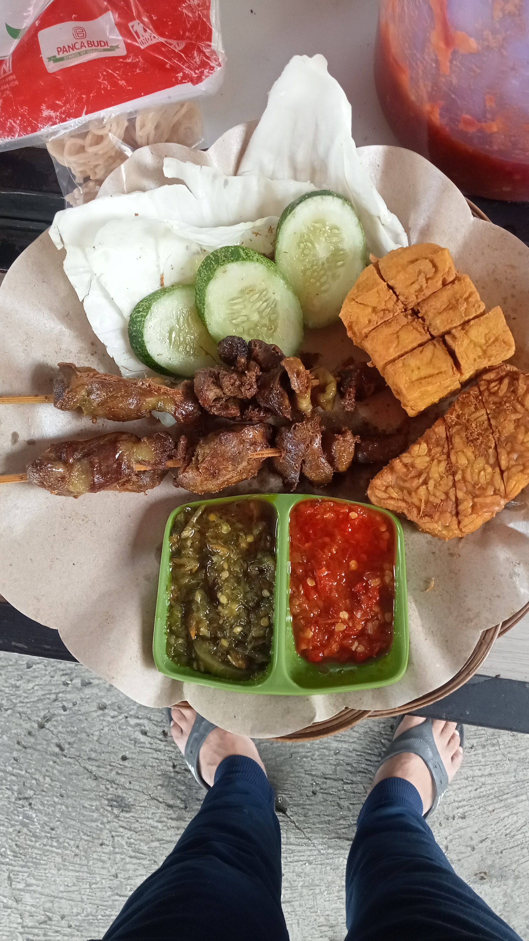 Aneka tusukan + tempe tahu