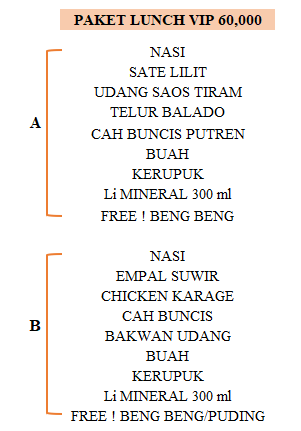 PAKET LUNCH VIP 60,000