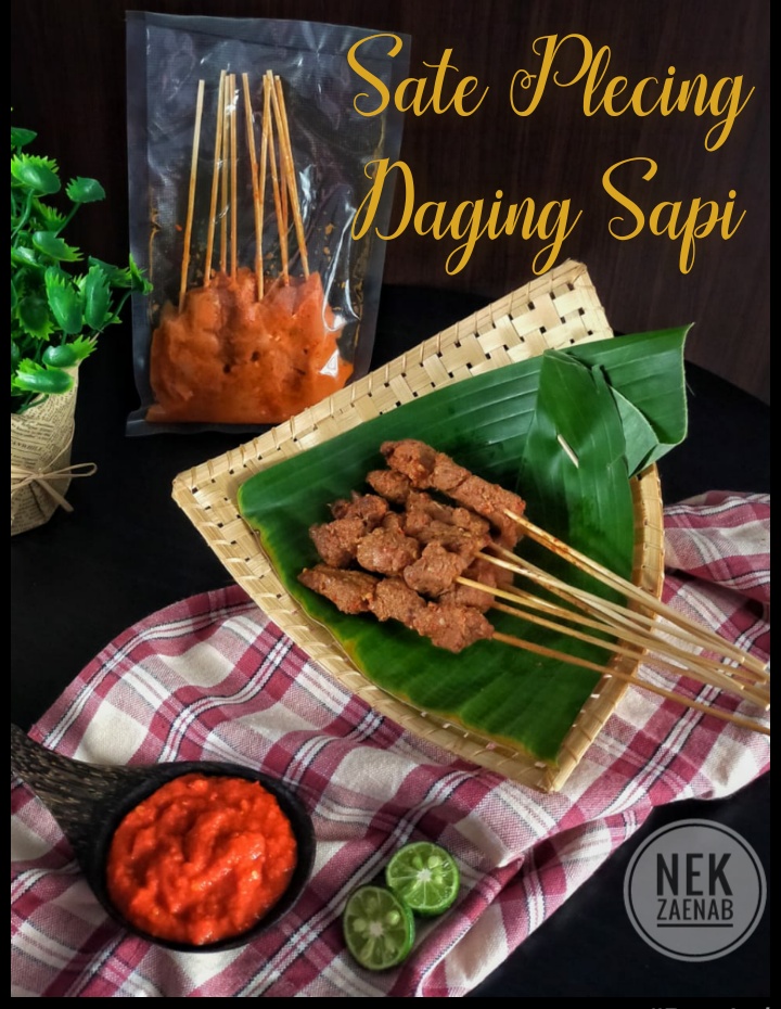 Paket Sate Sapi Plecing Nek Zaenab, Lontong/nasi