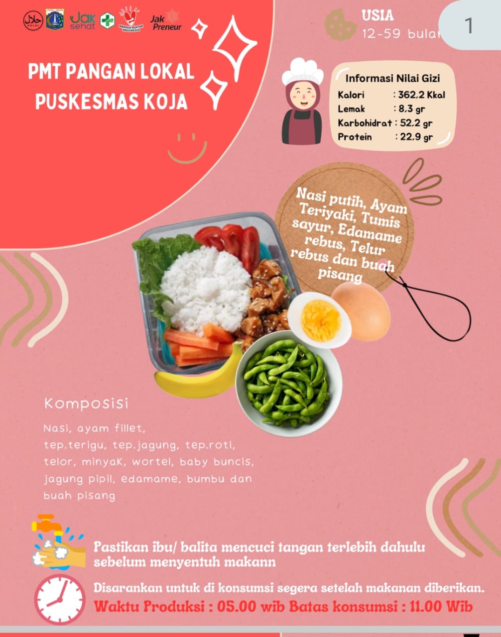 Menu 1 Nasi Teriyaki