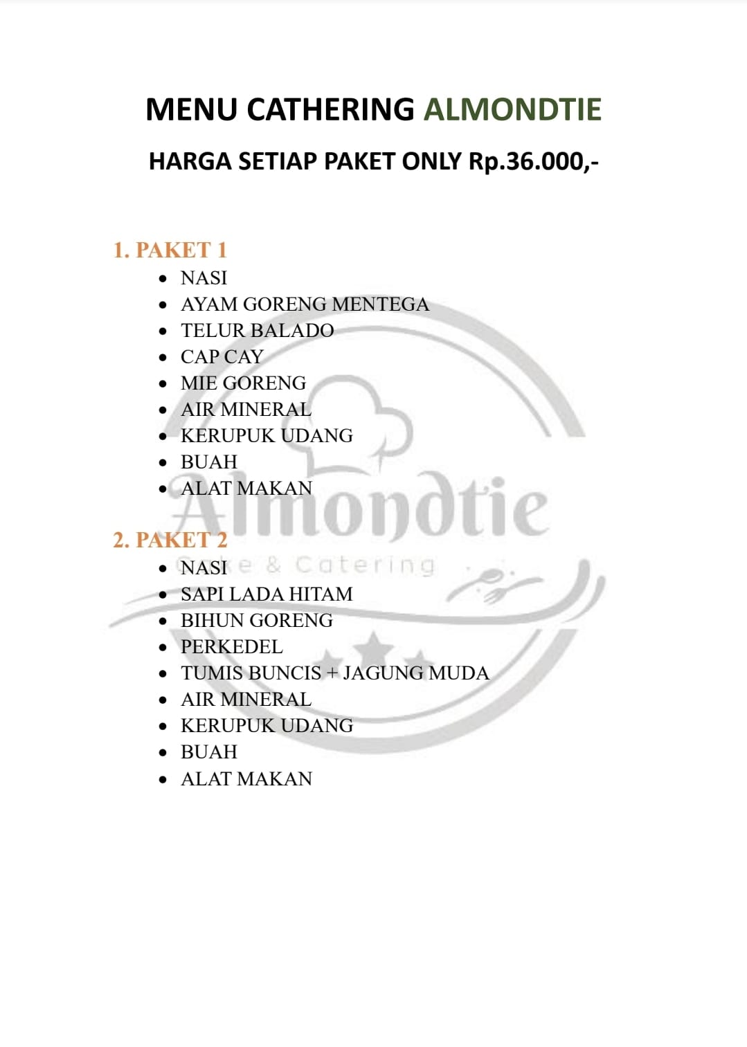 Menu Almondtie Simple Lunch Box