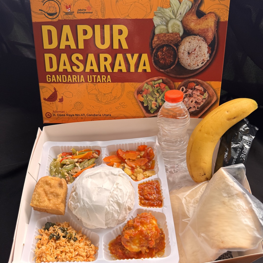 Paket Nasi Komplit – Ayam Suwir &amp; Telur Balado