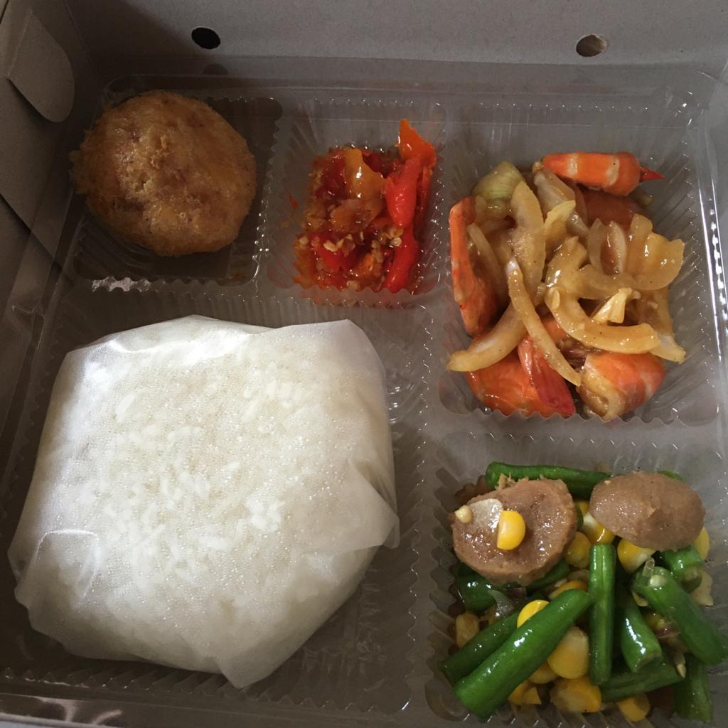 Nasi Box Udang Sauce Inggris