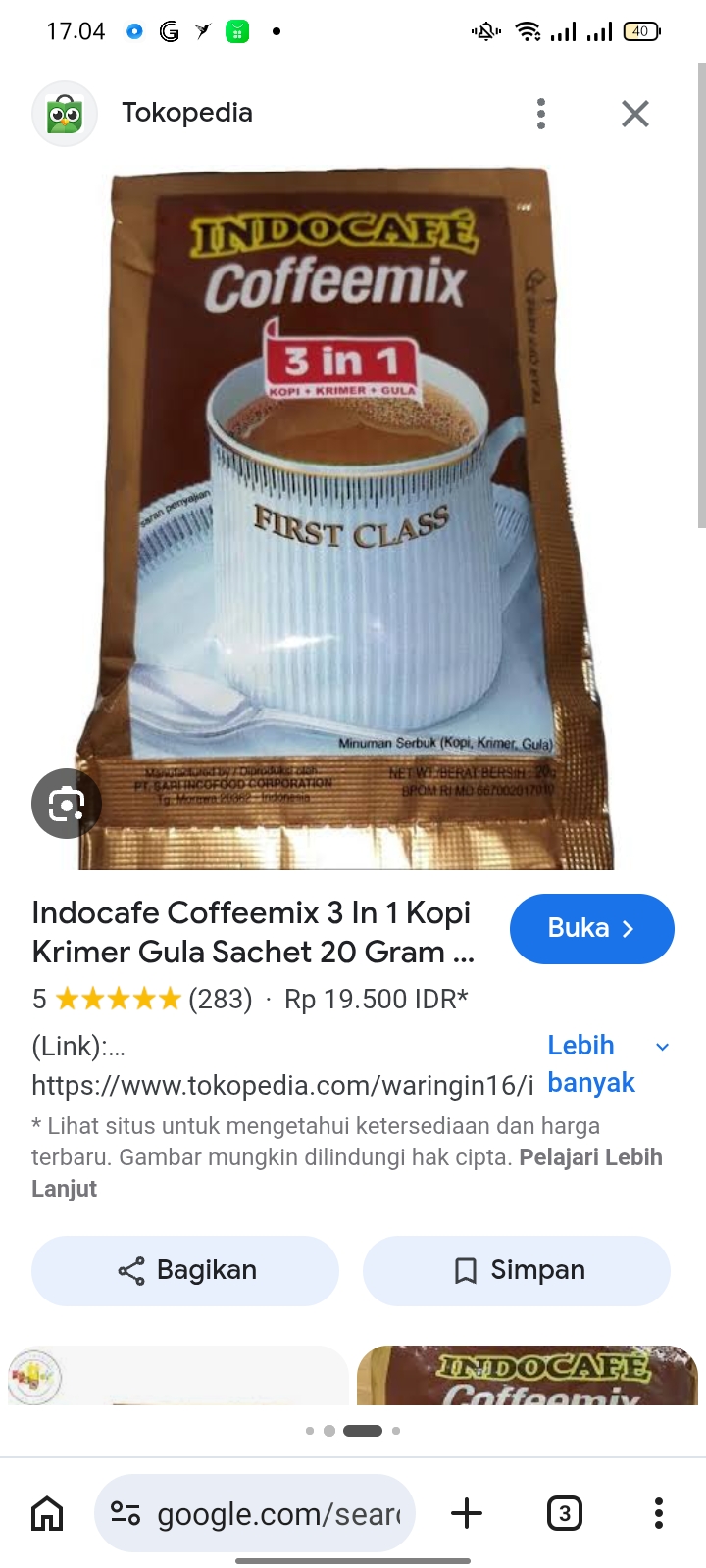 Kopi kemasan 3 in 1