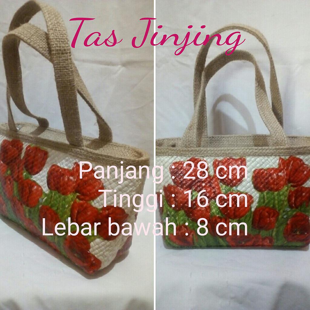 Tas pandan deco/ decoupage kecil cantik