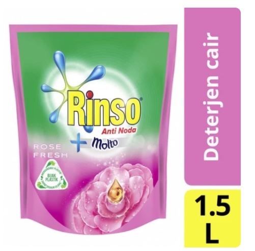 Rinso Molto Detergent Deterjen Cair Rose Fresh 1.5L