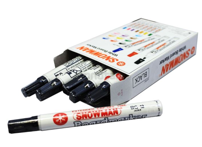 Spidol Snowman – White Board Marker Hitam