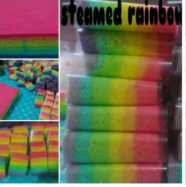 STEAMED RAINBOW CAKE