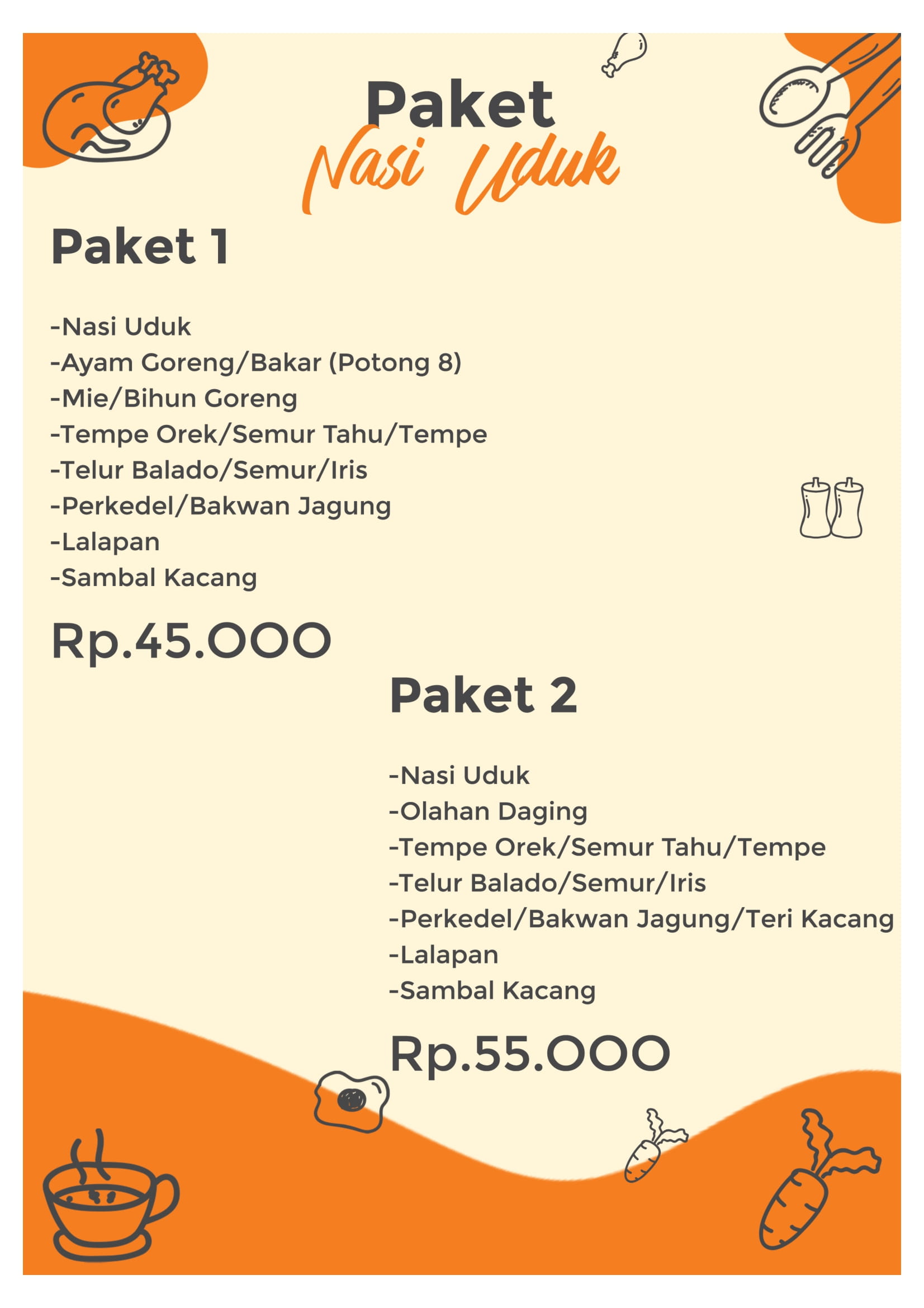 Paket Nasi Uduk Warung Bemo