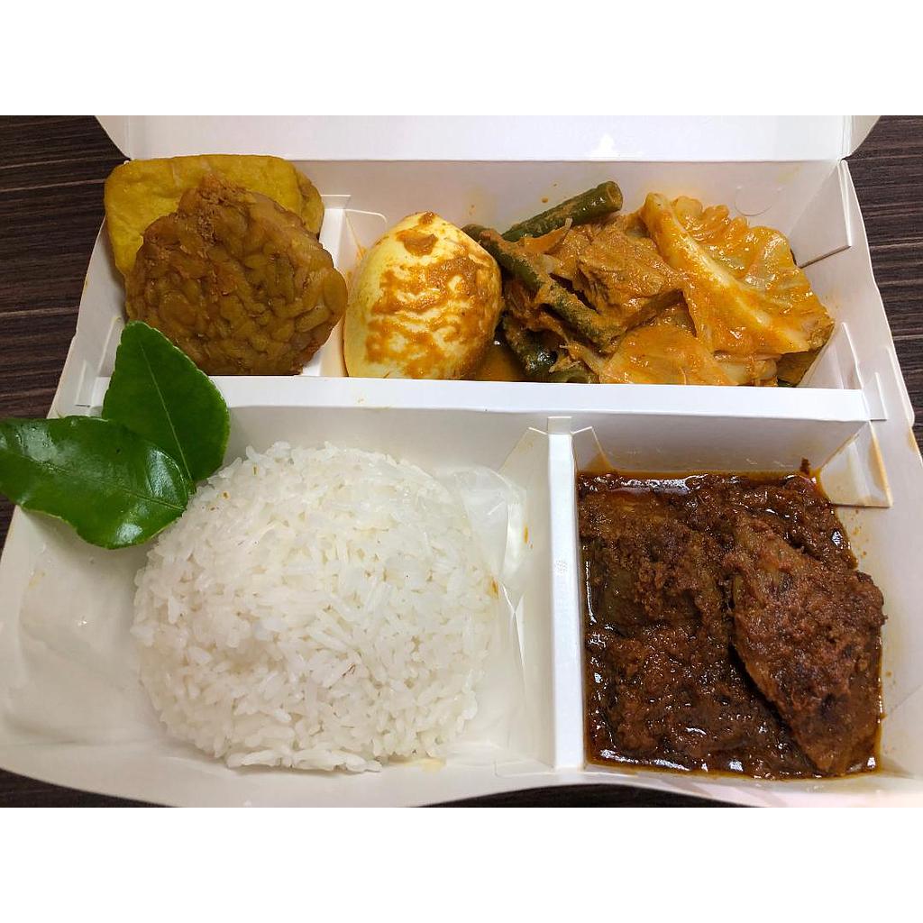 Paket Nasi Box Rendang Daging Sapi Padang E Order