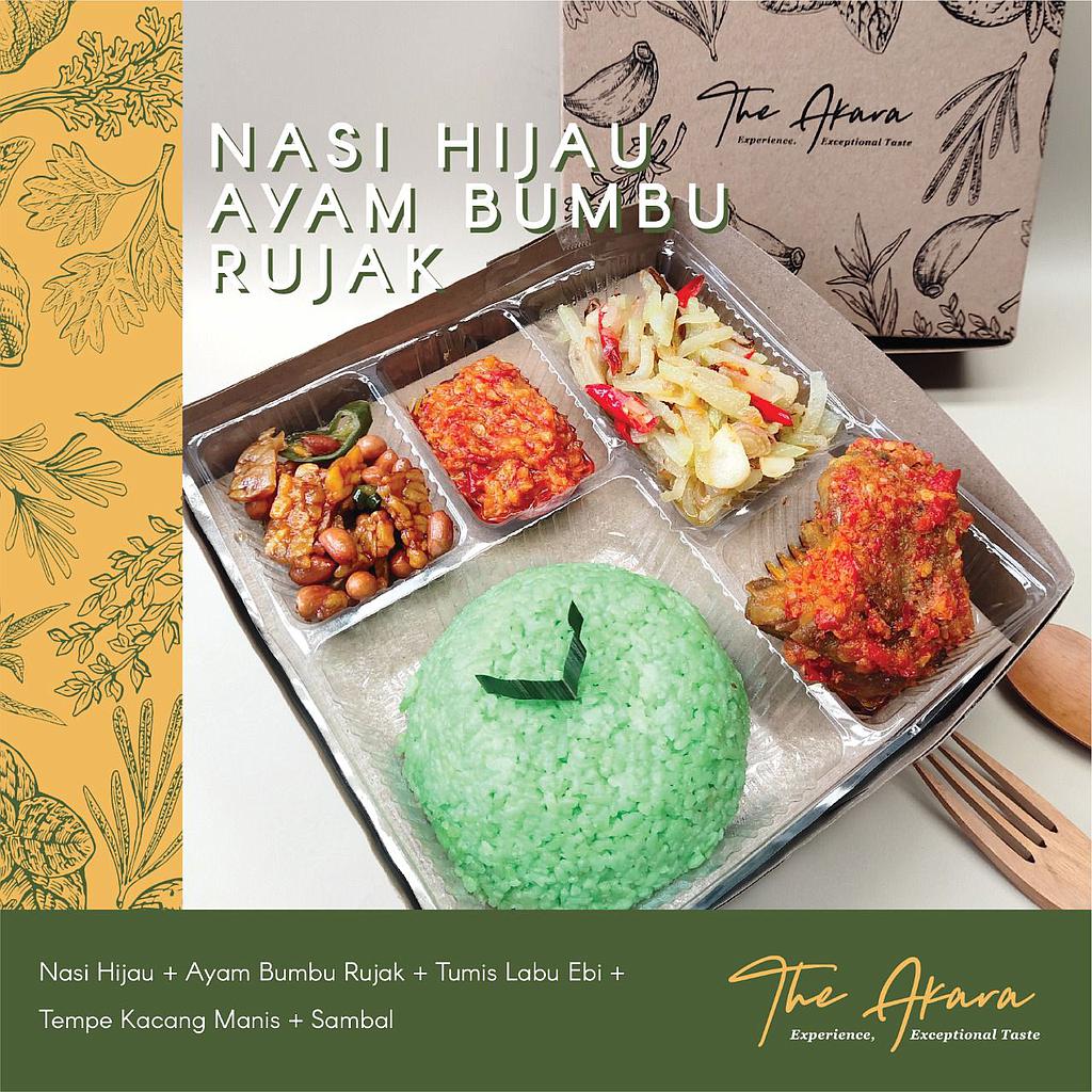 THE AKARA NASI HIJAU AYAM BUMBU RUJAK