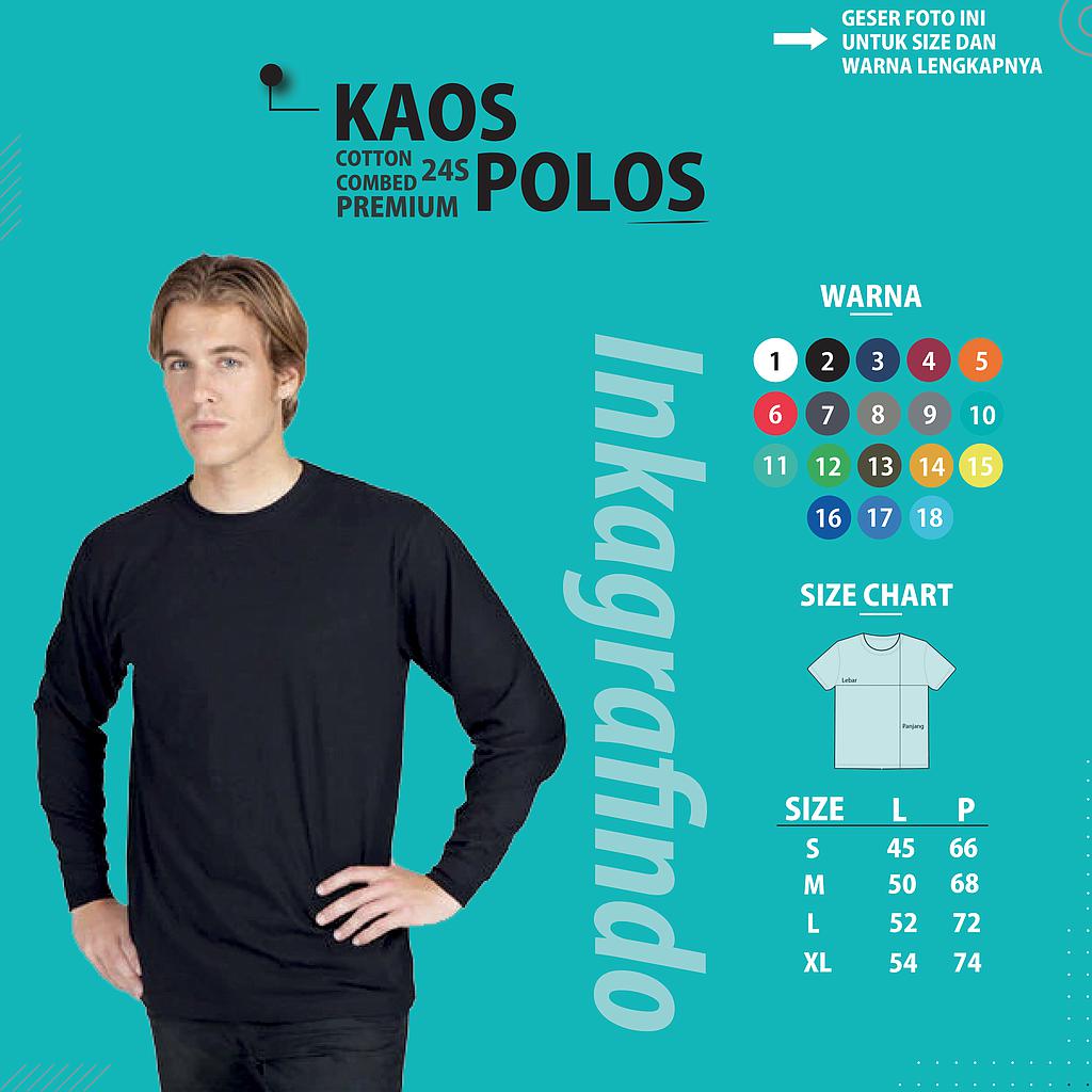 Kaos Polos S-XL Cotton Combed premium Lengan Panjang