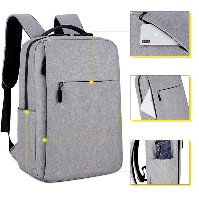Tas Ransel Pria Laptop Backpack Kapasitas Besar slim mpde hm OriginaL