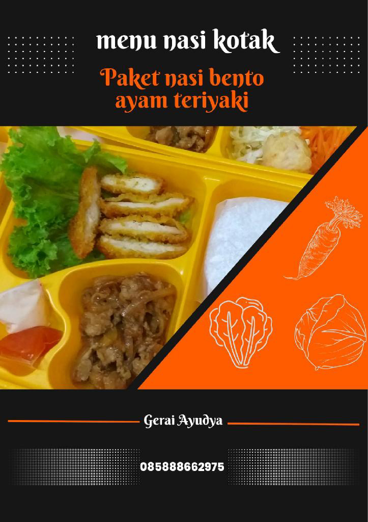 Paket nasi bento ayam teriyaki Gerai Ayudya